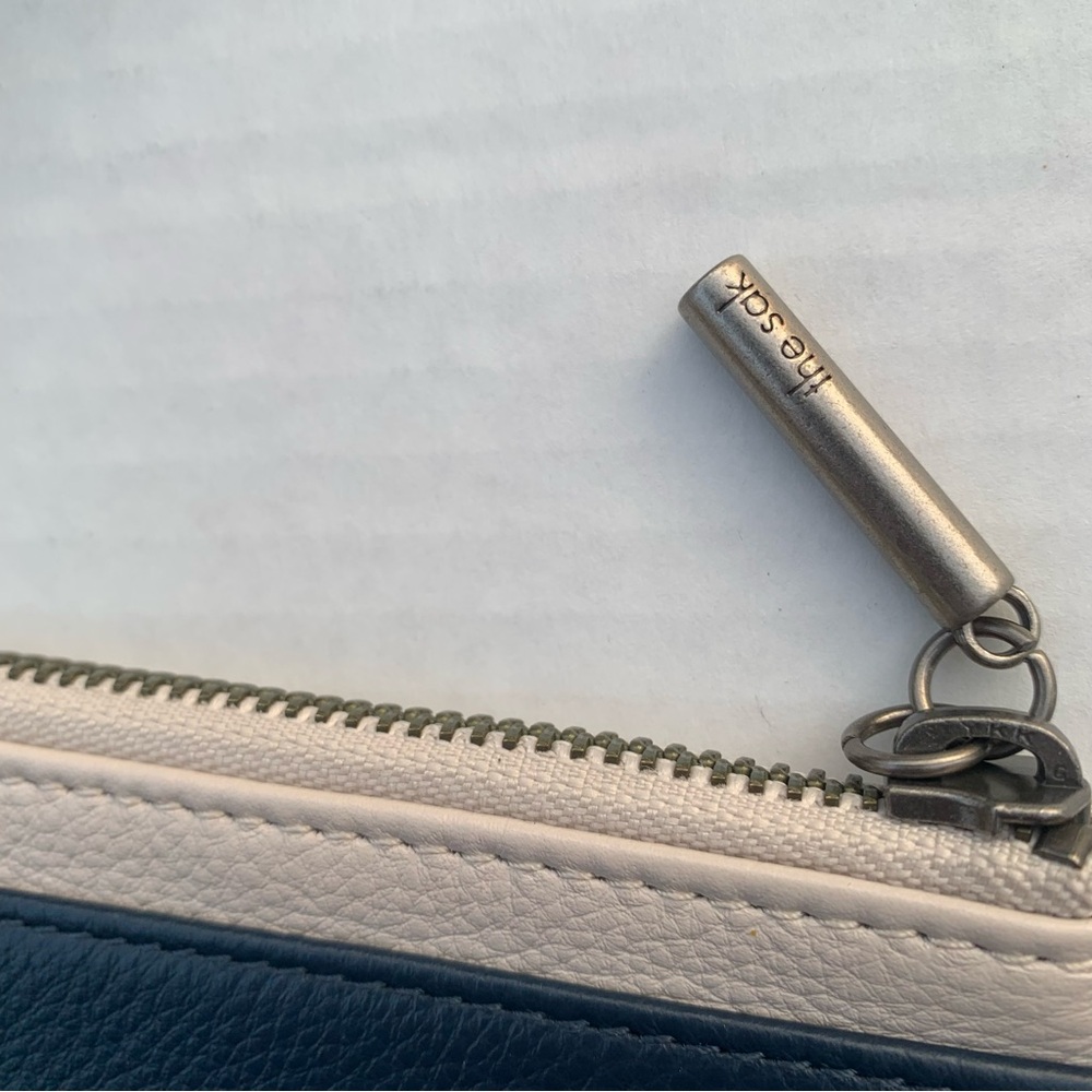 The Sak Lucia Crossbody Bag w/Neva Large Card Wallet in Mushroom & Indigo Block - Picture 10 of 12